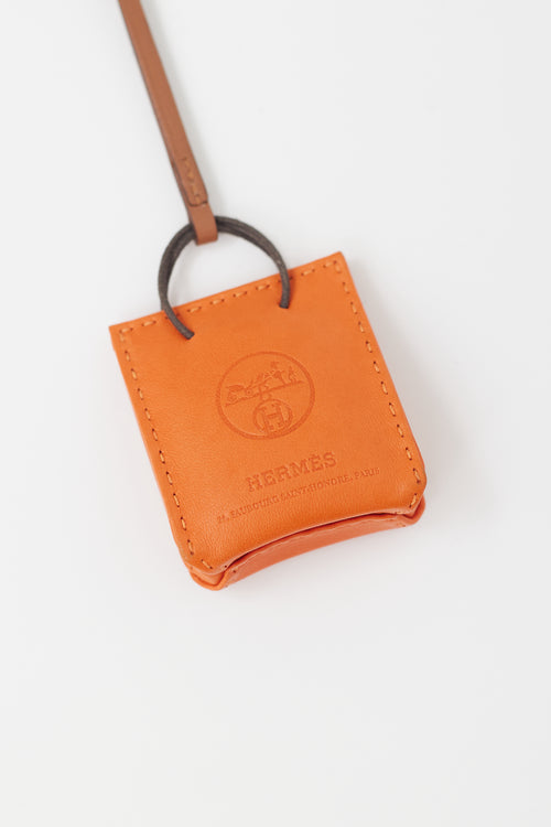 Hermès Orange Leather Bag Charm