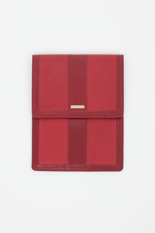 Burberry Red Leather Tablet Case