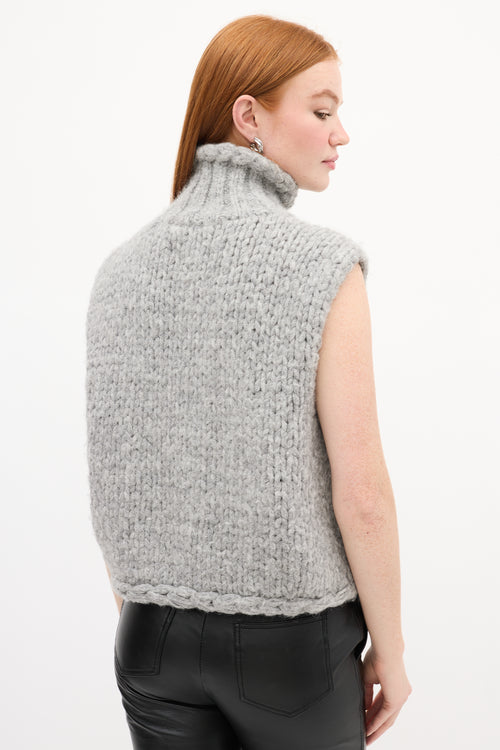 Smythe X Augden Grey Knit Sleeveless Sweater