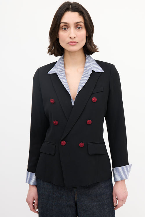 Smythe Black Double Breasted Blazer