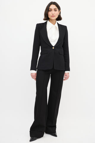 Smythe Sparkly Wool Peak Lapel Blazer