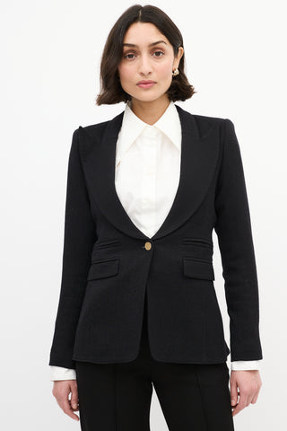 Smythe Sparkly Wool Peak Lapel Blazer