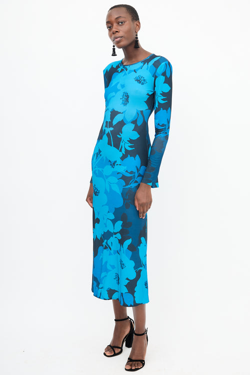 Smythe Blue Floral  Dress