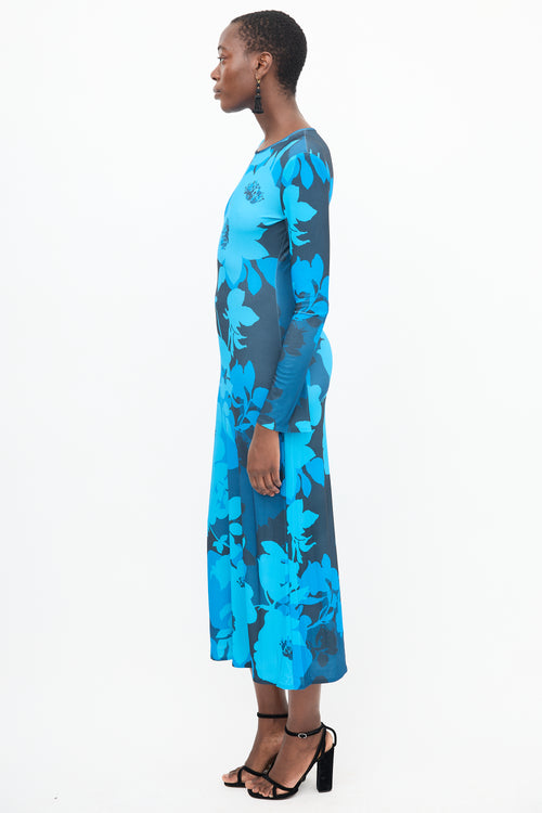 Smythe Blue Floral  Dress