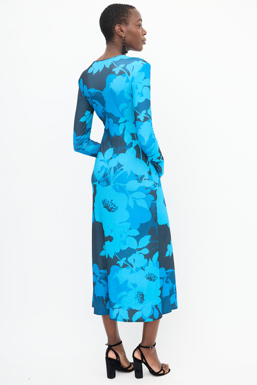 Smythe Blue Floral  Dress