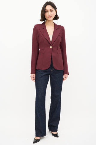 Smythe Burgundy Wool Duchess Blazer