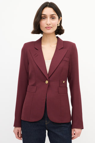 Smythe Burgundy Wool Duchess Blazer