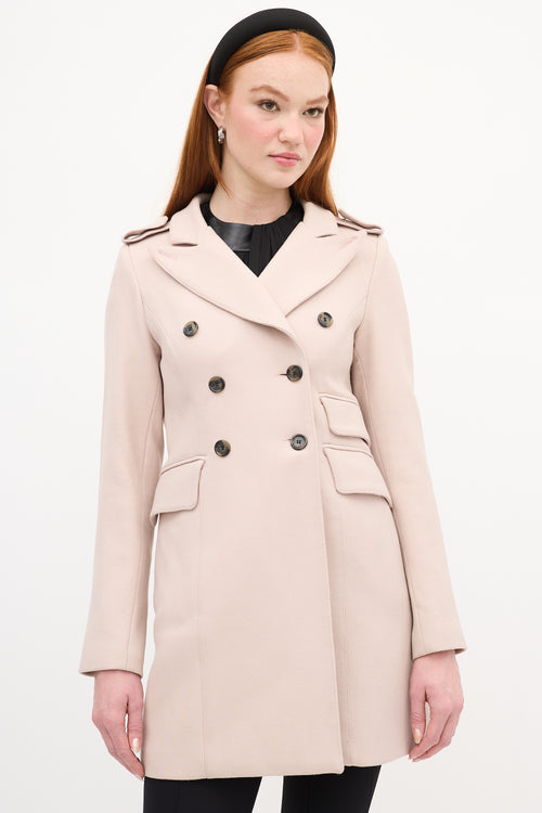 Smythe Pink Wool Double Breasted Coat