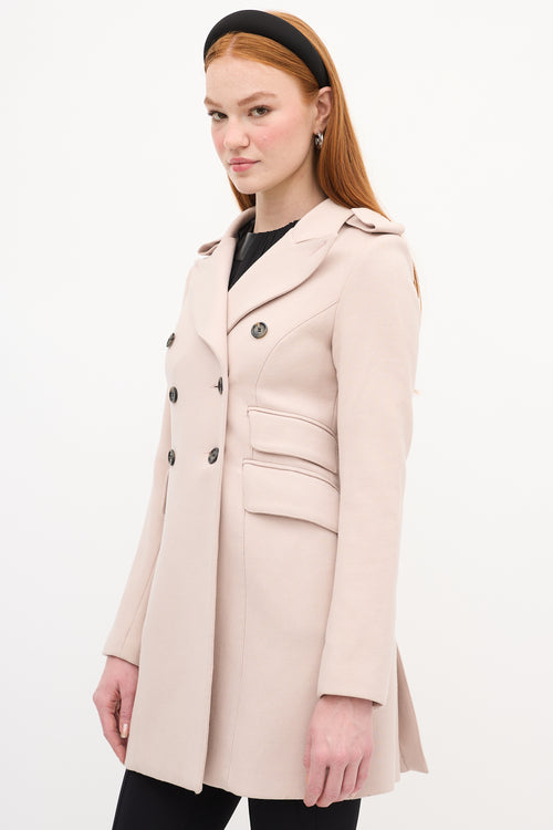 Smythe Pink Wool Double Breasted Coat