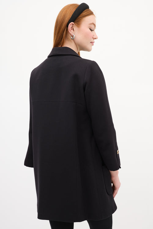 Smythe Black Wool Double Breasted Coat