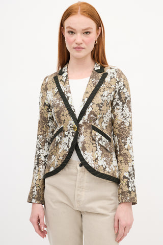 Smythe Floral One Button Blazer