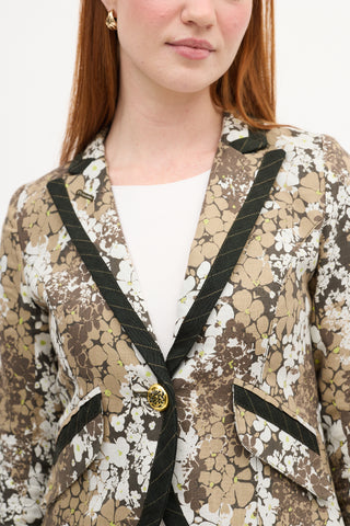 Smythe Floral One Button Blazer