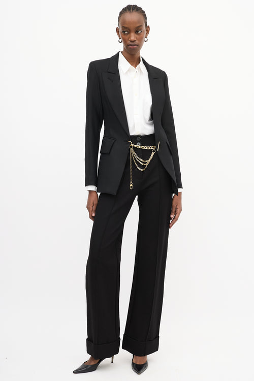 Smythe X Jenny Bird Black Wool 
Gold Chain Blazer