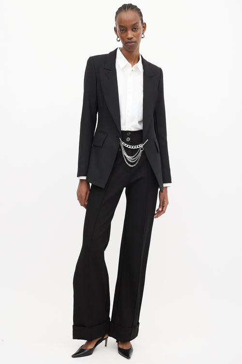 Smythe X Jenny Bird Black Wool 
Silver Chain Blazer