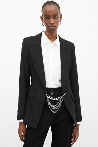 Smythe X Jenny Bird Black Wool 
Silver Chain Blazer