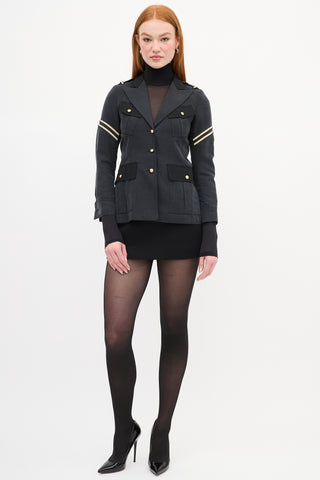 Smythe Dark Grey 
Gold Officers Jacket Blazer