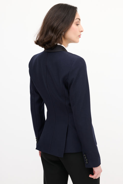 Smythe Navy 
Black Silk Lapel Tuxedo Blazer