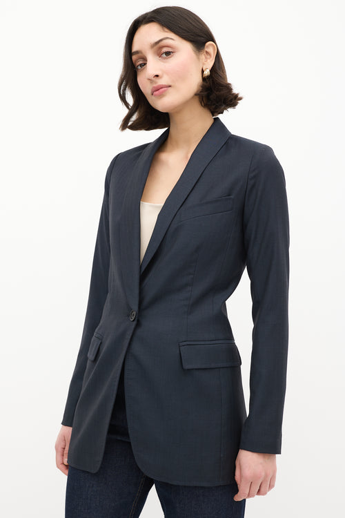 Smythe Navy Long Shawl Lapel Blazer