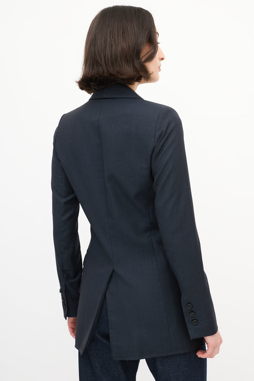 Smythe Navy Long Shawl Lapel Blazer