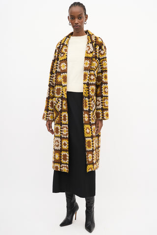 Smythe Yellow 
Multi Wool Crochet Square Coat