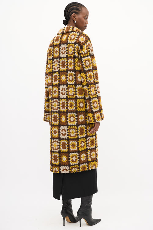 Smythe Yellow 
Multi Wool Crochet Square Coat