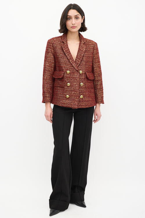 Smythe Red 
Gold Wool Tweed Blazer