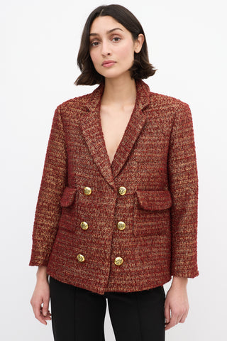 Smythe Red 
Gold Wool Tweed Blazer