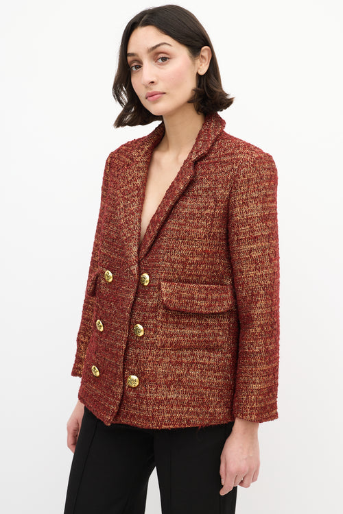 Smythe Red 
Gold Wool Tweed Blazer