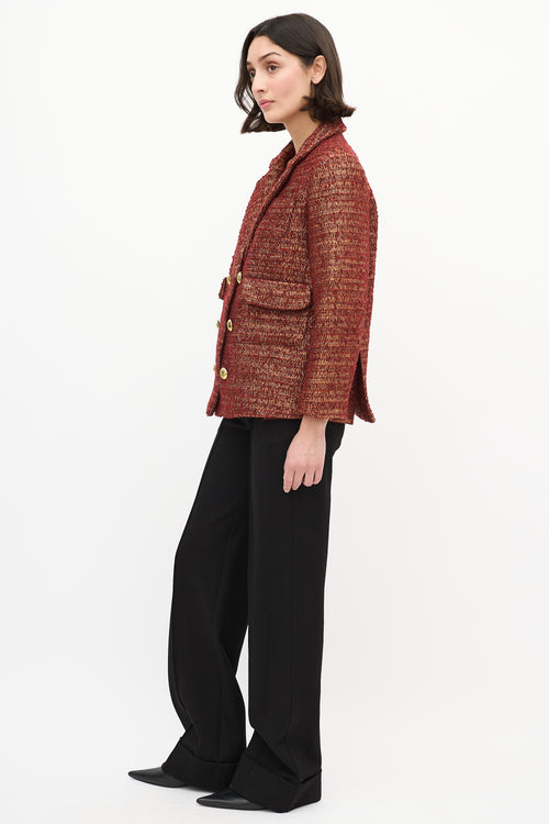 Smythe Red 
Gold Wool Tweed Blazer