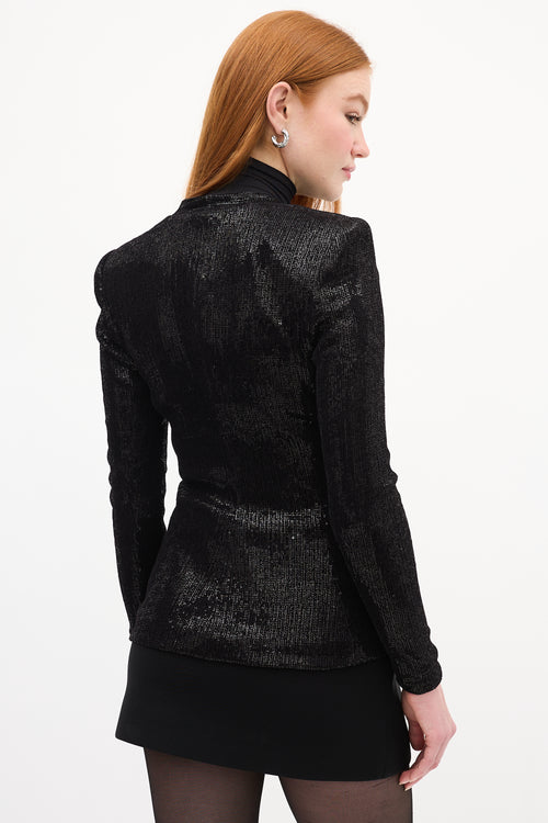 Smythe X Greta Constantine Black Sequin Top