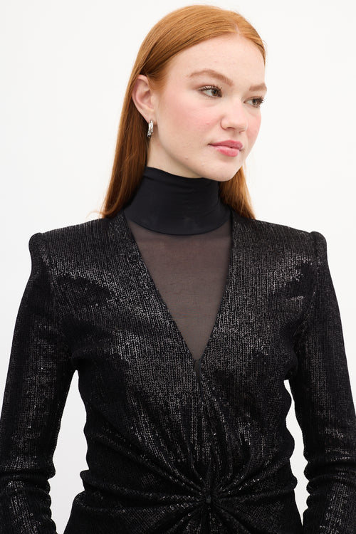 Smythe X Greta Constantine Black Sequin Top