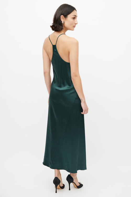 SPRWMN Green Satin Maxi Dress