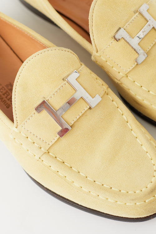 Hermès Yellow Suede Paris Loafer