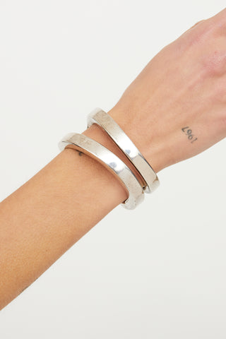 VSP Archive Silver Double Open Cuff Bracelet