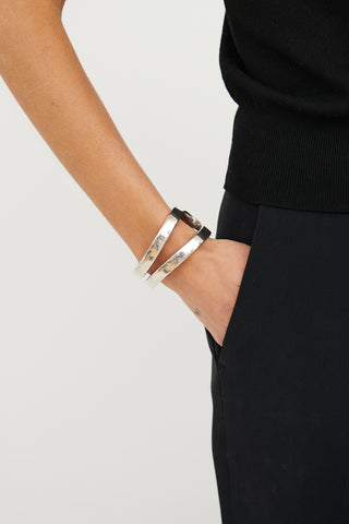 Silver Double Open Cuff Bracelet