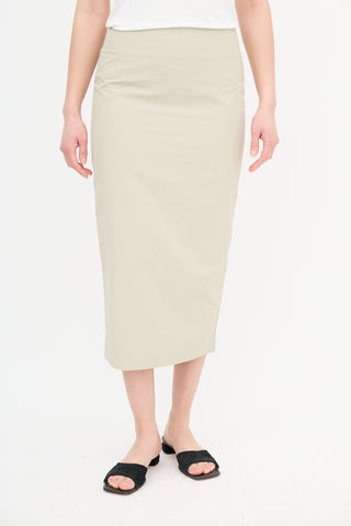 St. Agni Beige Nylon Pencil Skirt