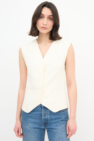 St. Agni Cream Linen Vest