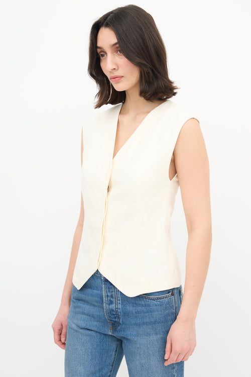  Cream Linen Vest