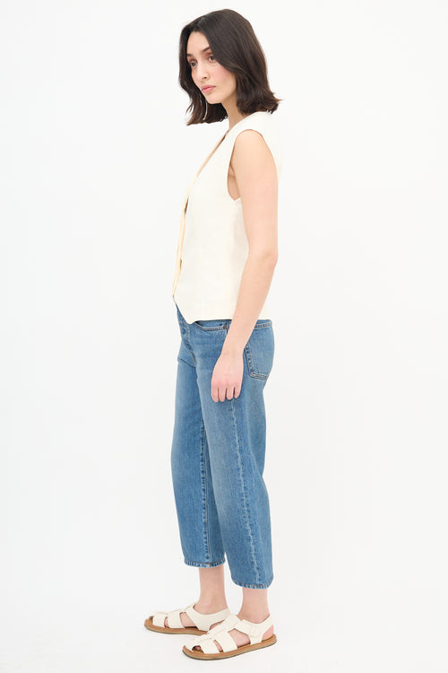  Cream Linen Vest