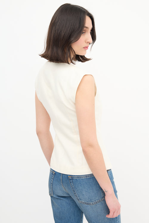  Cream Linen Vest