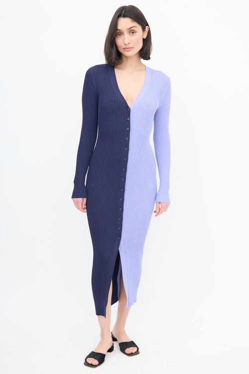 Staud Purple 
Navy Colourblock Shoko Dress