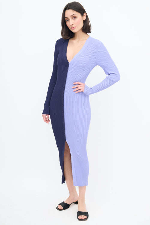 Staud Purple 
Navy Colourblock Shoko Dress