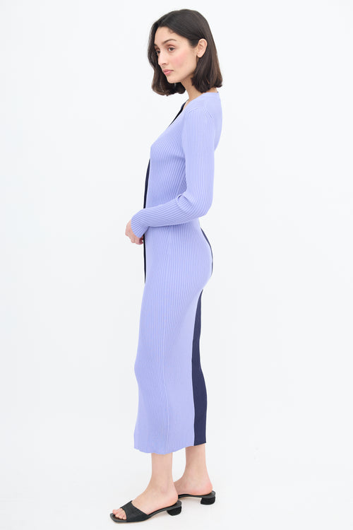 Staud Purple 
Navy Colourblock Shoko Dress