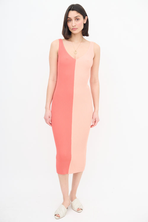 Staud Pink Colourblock Dana Dress