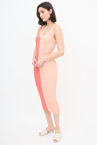 Staud Pink Colourblock Dana Dress