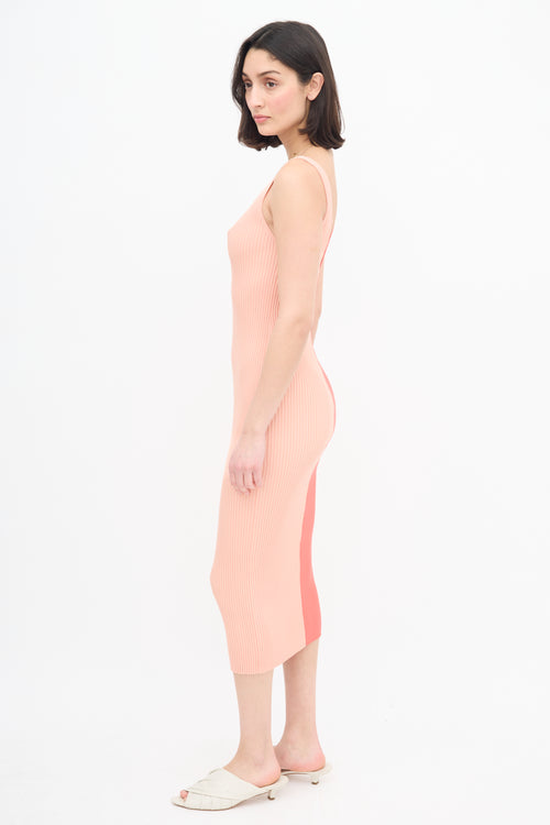 Staud Pink Colourblock Dana Dress