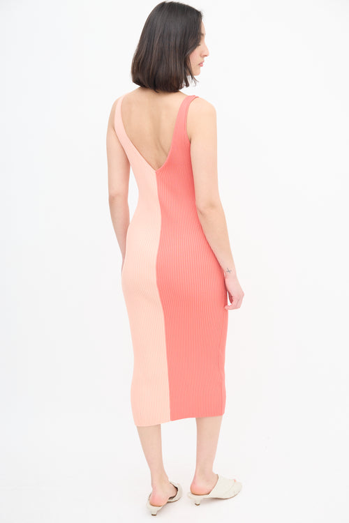 Staud Pink Colourblock Dana Dress