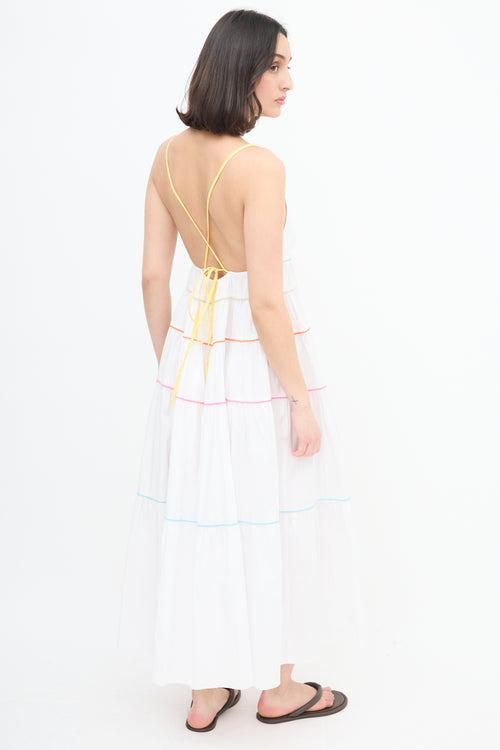 Staud White 
Multi Tier Cleo Dress