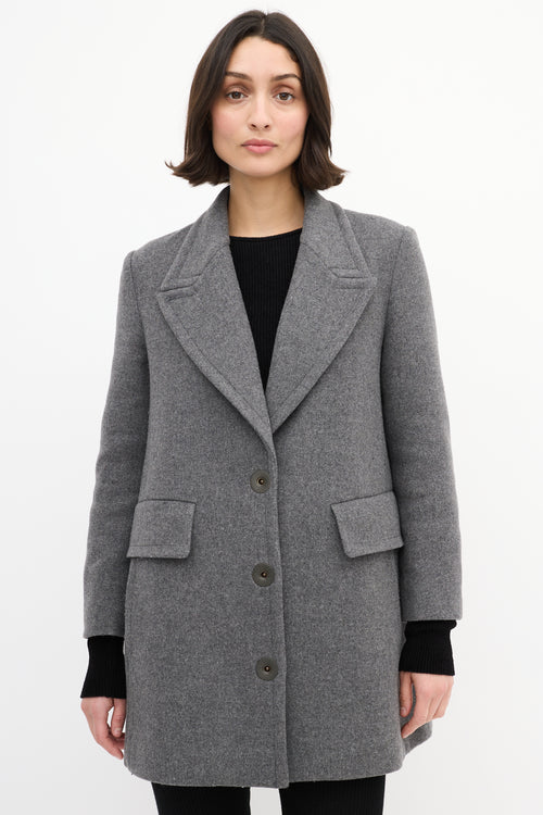 Stella McCartney Grey Wool Mid Length Coat