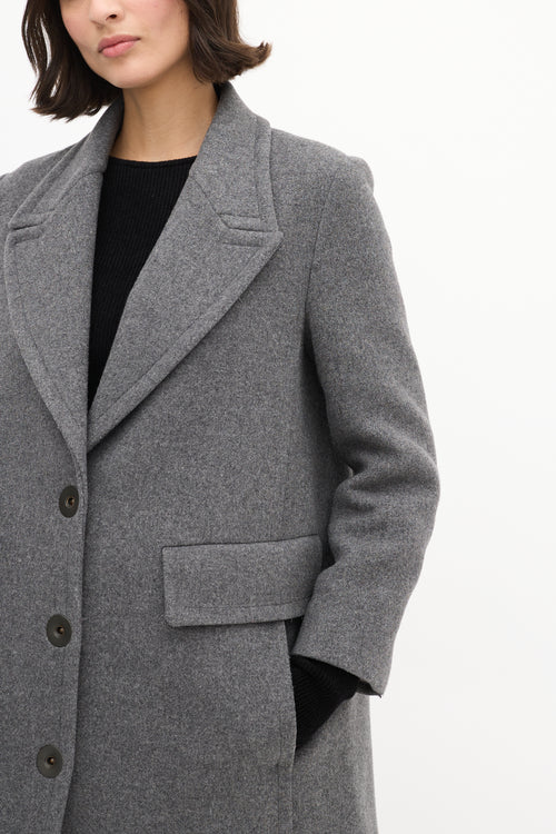 Stella McCartney Grey Wool Mid Length Coat